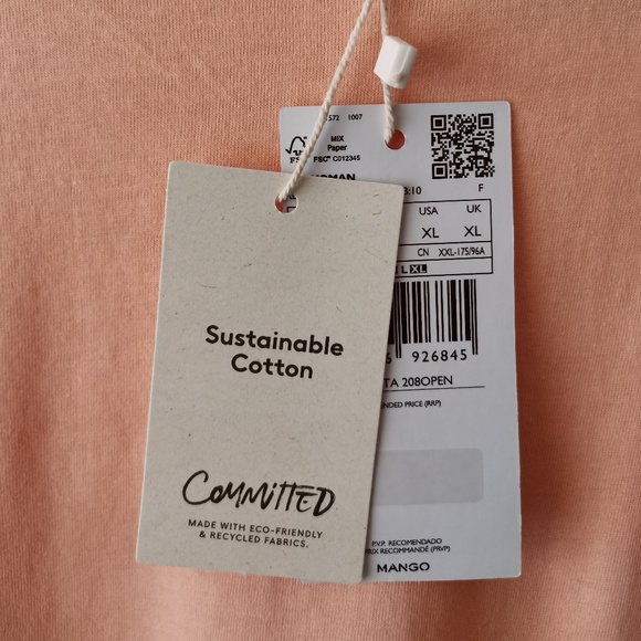 MANGO BUNDLE - Cropped cotton & Essential cotton-blend T-shirts - NWT (XL) - Picture 10 of 16